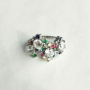 Sterling silver confetti cz  ring size 7 🆕
